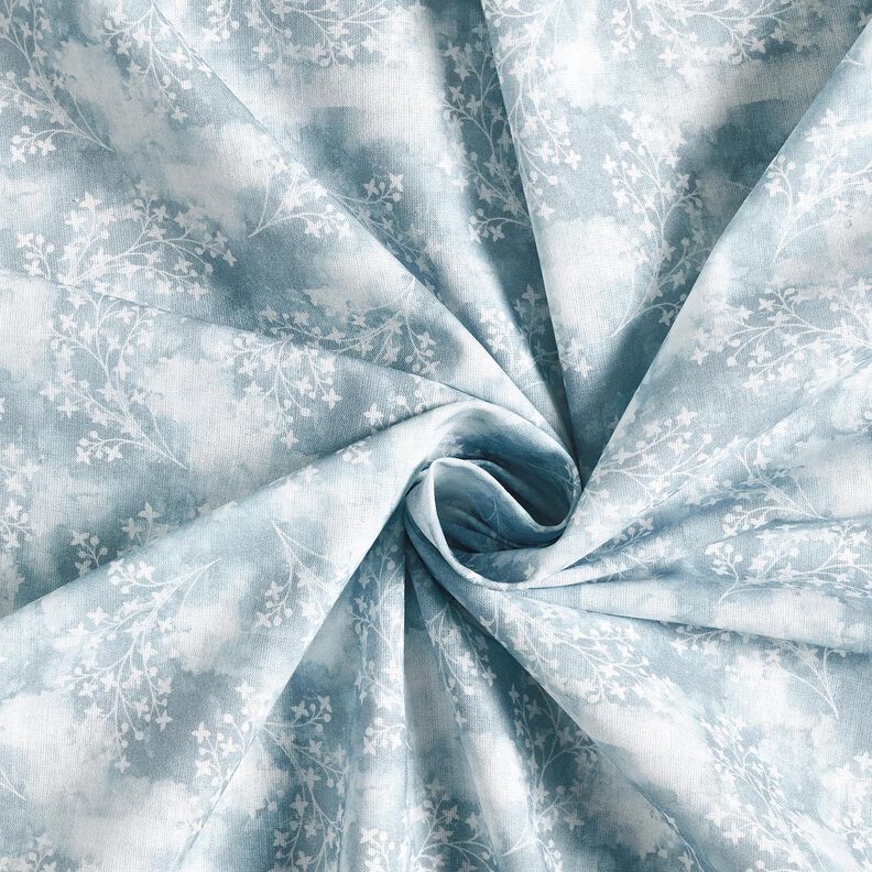 Bomuldsstof Poplin fine grene – blå,  image number 3