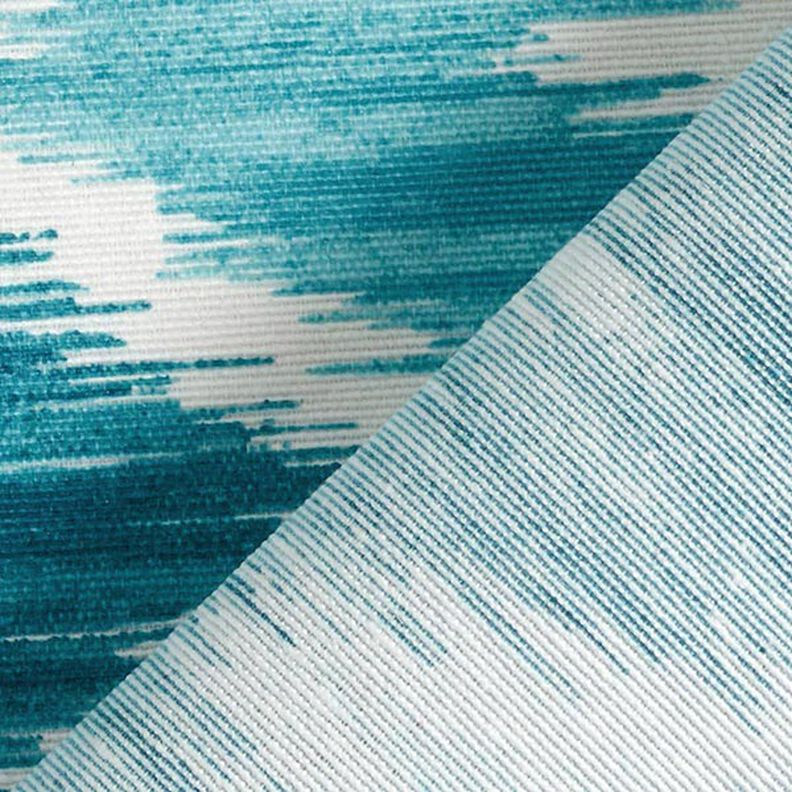 Voksdug, Ikat-print – azur/hvid,  image number 4