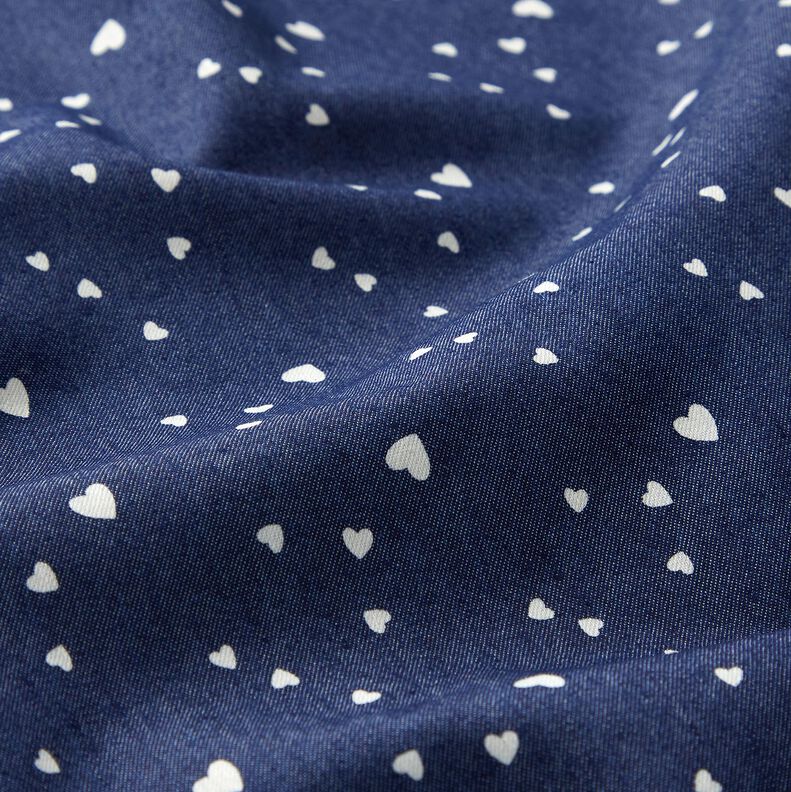 Chambray Små hjerter – marineblå/uldhvid,  image number 2