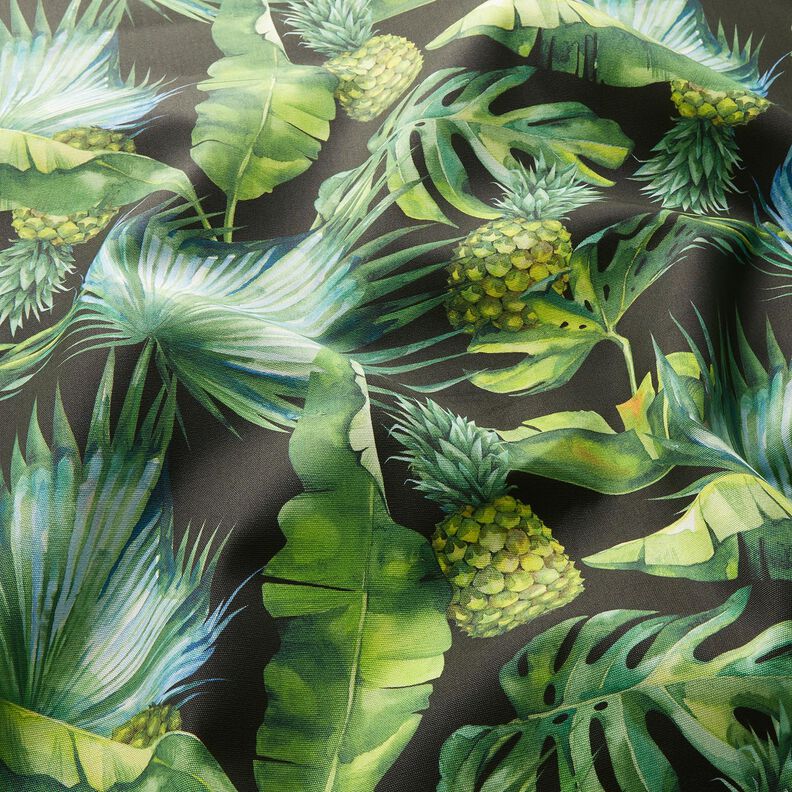 Outdoor stof Canvas ananas – græsgrøn/sort,  image number 2
