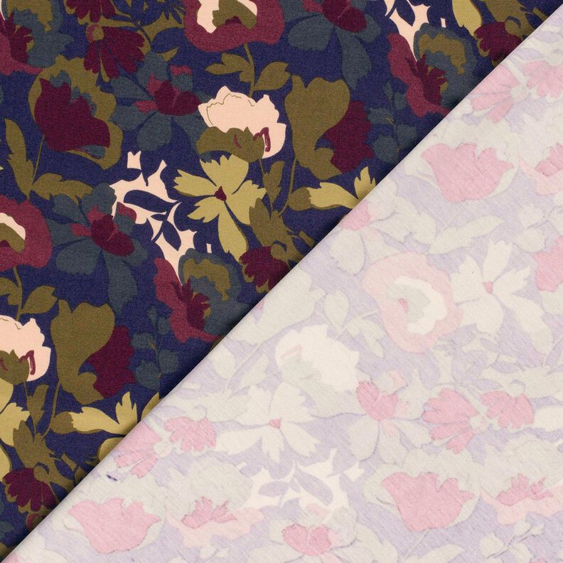Romanit jersey blomstereng – marineblå/merlot,  image number 4