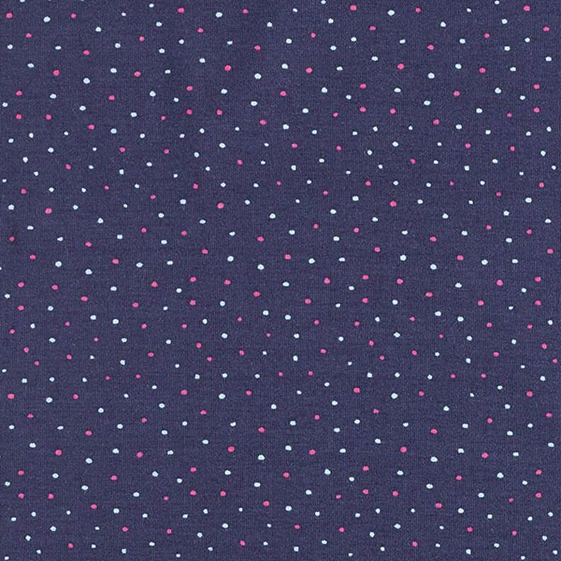 Bomuldsjersey Farverige små prikker – marineblå,  image number 1