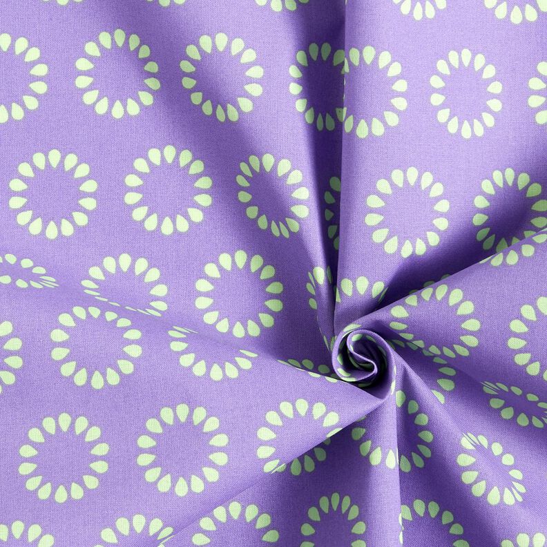 Imprægneret voksdug farverige cirkler – lavendel/majløv,  image number 3