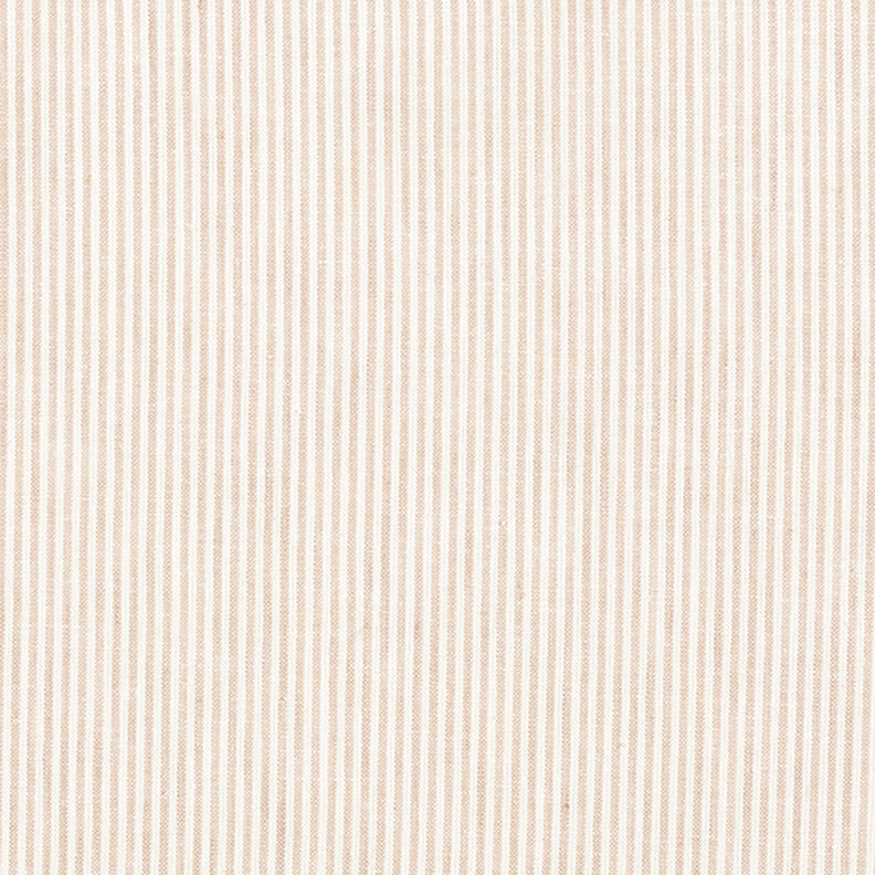 Hør-bomulds-miks Striber smalle – beige/uldhvid,  image number 1