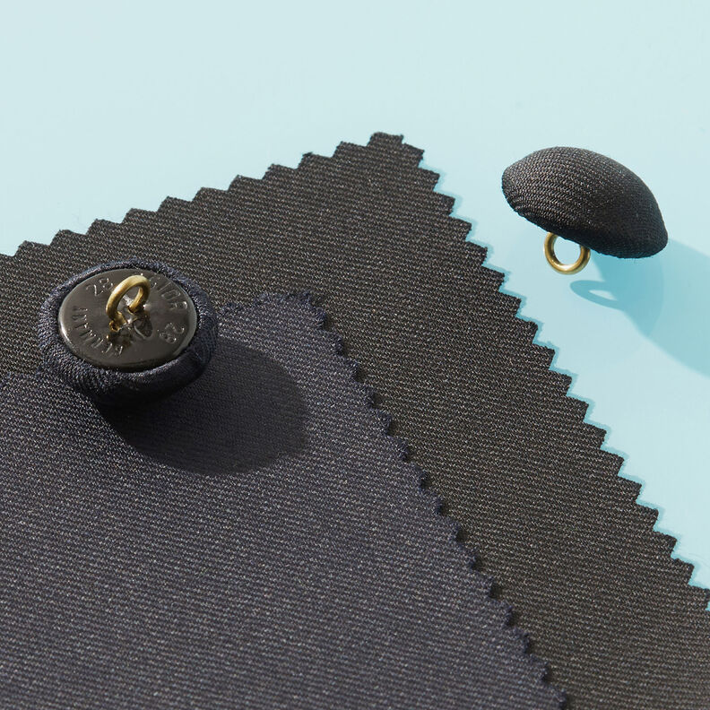 Betrukket Halvkugle knap Gloss – sort,  image number 2