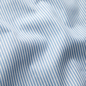 Skjortestof stretch smalle striber – hvid/lyseblå, 