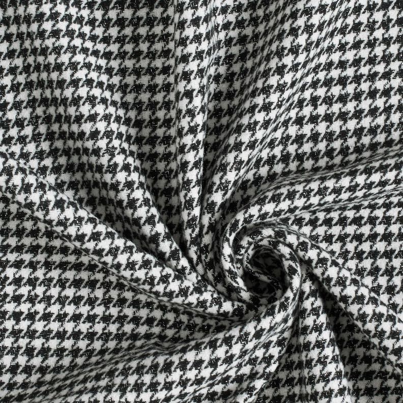 Frakkestof Uld-miks Glitter-hanefjeds – sort/uldhvid,  image number 3