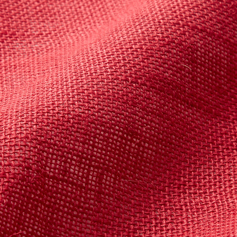 Dekorationsstof Jute Ensfarvet 150 cm – rød,  image number 3