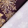 French Terry Sommersweat isblomster Bordure stof | Glitzerpüppi – aubergine/gammelguld,  thumbnail number 4