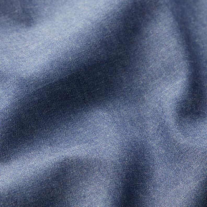 Bomuld-chambray denimlook – marineblå,  image number 2