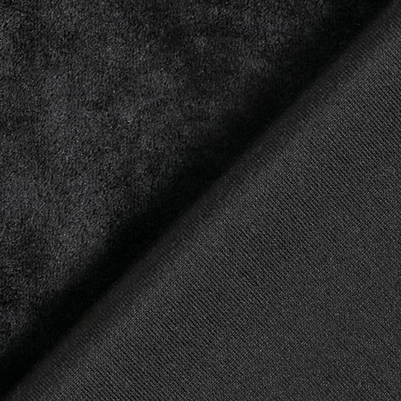 Nicki fløjl ensfarvet – sort,  image number 3