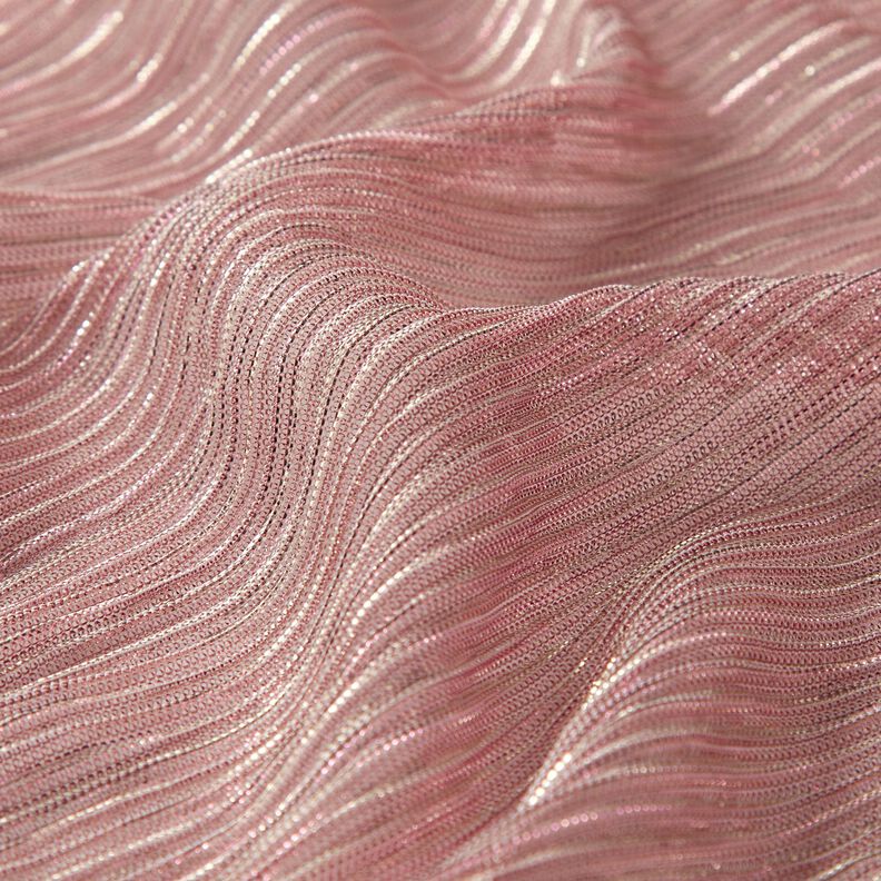 Gennemsigtig plissé glitterstriber – rosa,  image number 2