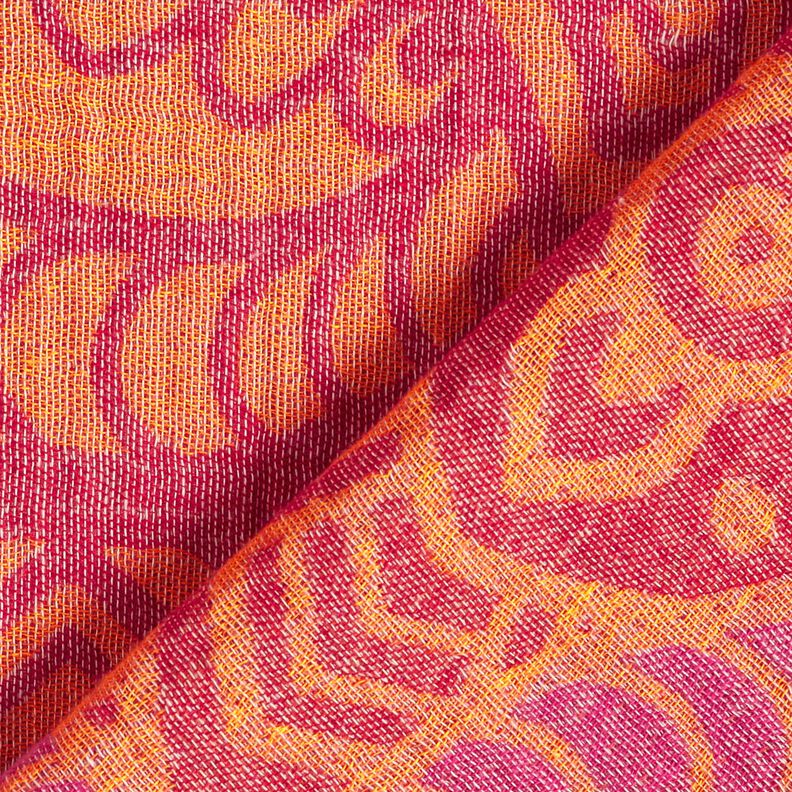 Beachwear hammamhåndklæde jacquard-ornamenter – rød/ferskenorange,  image number 4