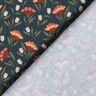 Bomuldsstof Poplin sarte blomster – sort-blå/terracotta,  thumbnail number 4