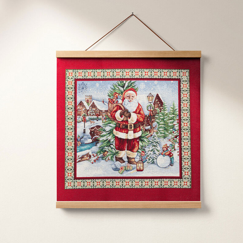 Panel Gobelin Julebesøg – karminrød,  image number 6