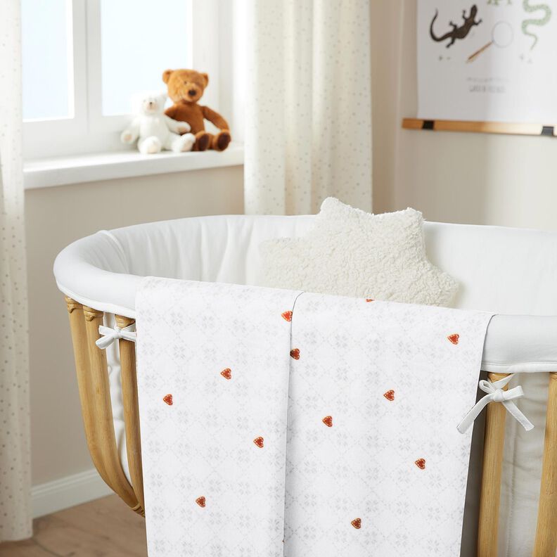 Hyggefleece diamanter og hjerter &ndash; elfenben/kobberfarvet,  image number 6