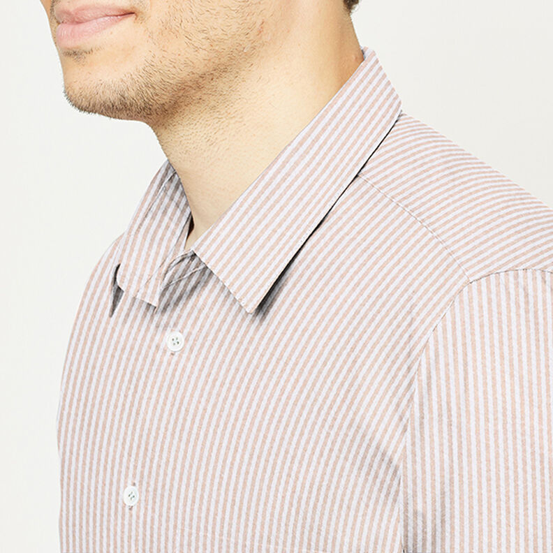 Bæk og bølge Bomuldsmiks striber – beige/uldhvid | Reststykke 90cm,  image number 6