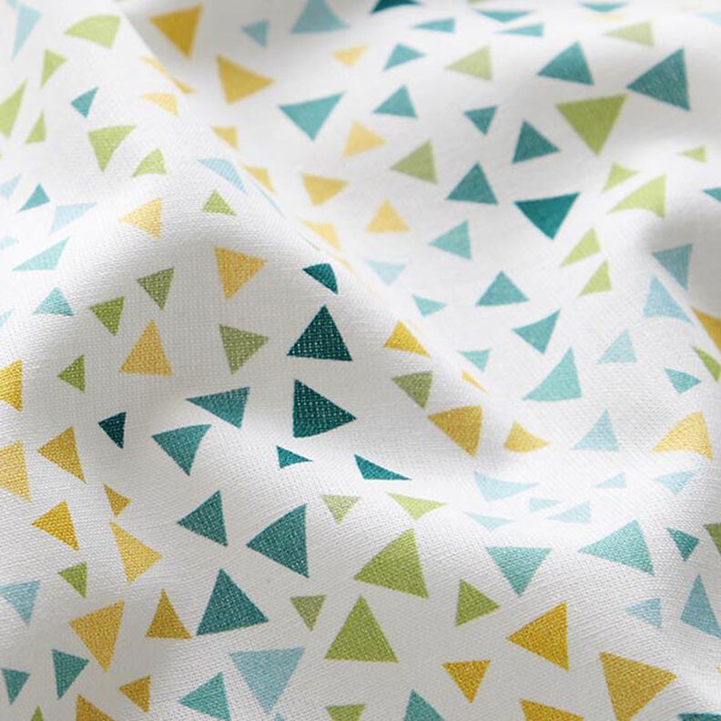 Bomuldspoplin, farverige trekanter – hvid,  image number 2