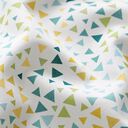 Bomuldspoplin, farverige trekanter – hvid, 