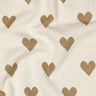 Jacquard jersey glitter-hjerter | Poppy Fabrics &ndash; natur/gold metallic,  thumbnail number 2