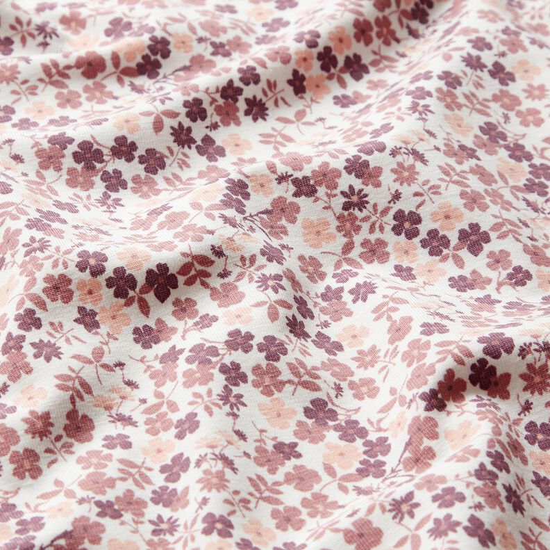 Bomuldsjersey blomsterhav &ndash; hvid/lilla,  image number 2