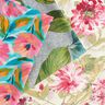 Dekorationsstof Bomuldskiper malede blomster  – rosa/azur,  thumbnail number 5