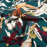 Viskosejersey moderne blomster – petrol/kobberfarvet,  thumbnail number 2