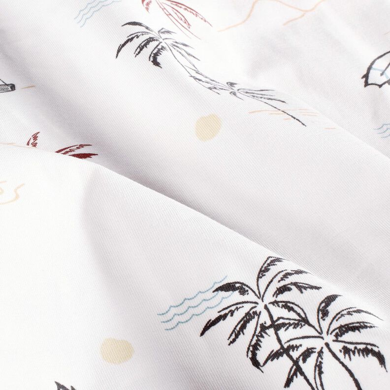 Bomuldsjersey tropisk strand – elfenben/karamel,  image number 2