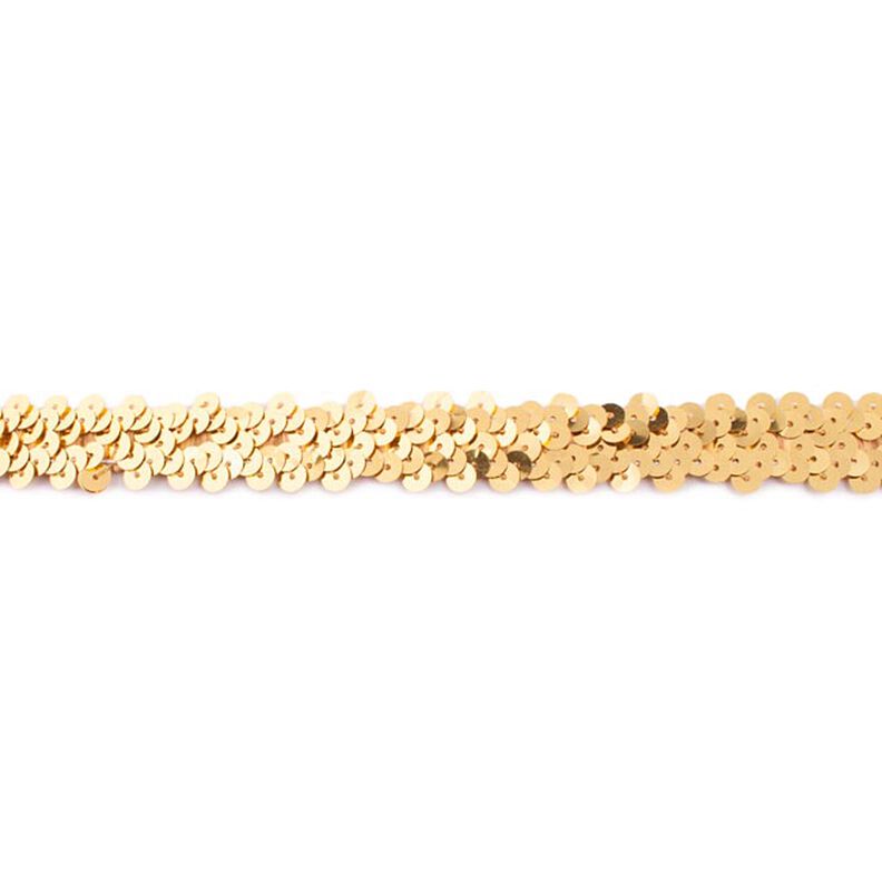Elastisk pailletbånd [20 mm] – gold metallic,  image number 1