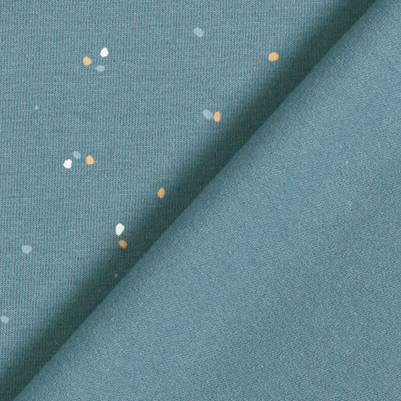 Bomuldsjersey uregelmæssige klatter  – jeansblå,  image number 4