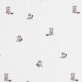 GOTS Bomuldsjersey Søde vaskebjørne Digitaltryk – elfenben, 