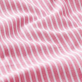 Bomulds-hør-miks striber på langs – pink/hvid, 