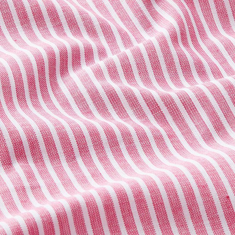 Bomulds-hør-miks striber på langs – pink/hvid,  image number 2