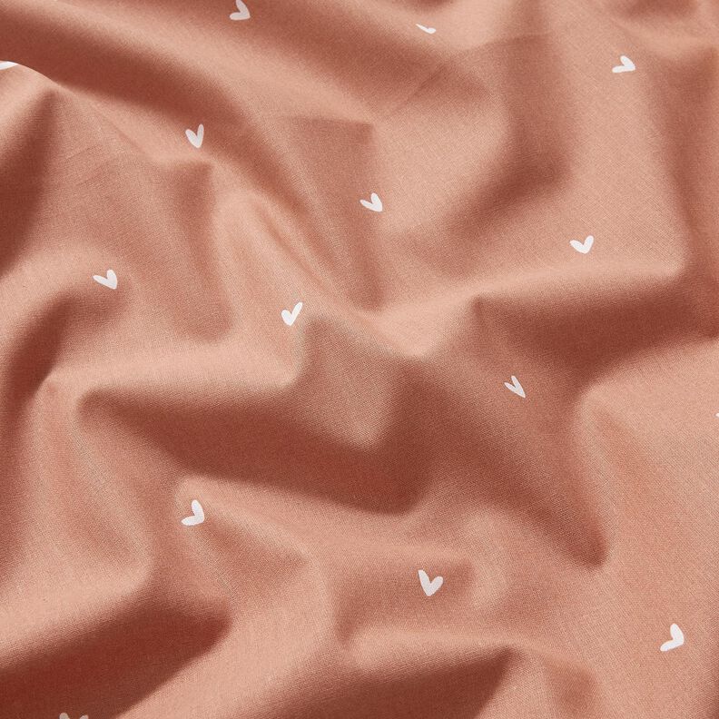 Bomuldspoplin fine hjerter – kobberfarvet,  image number 2