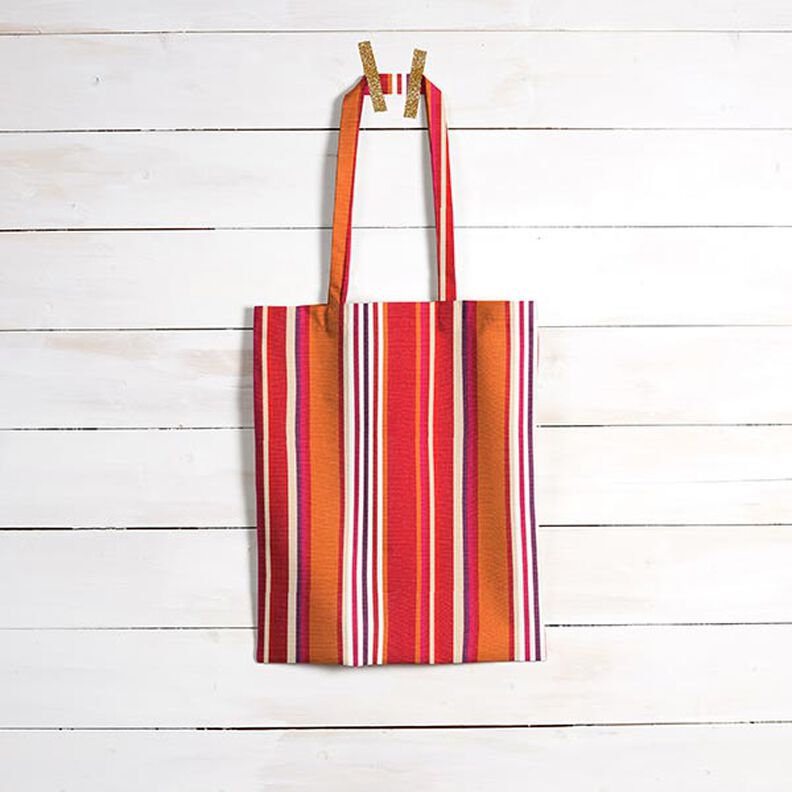 Markisestof blandede striber – koral/bær,  image number 8