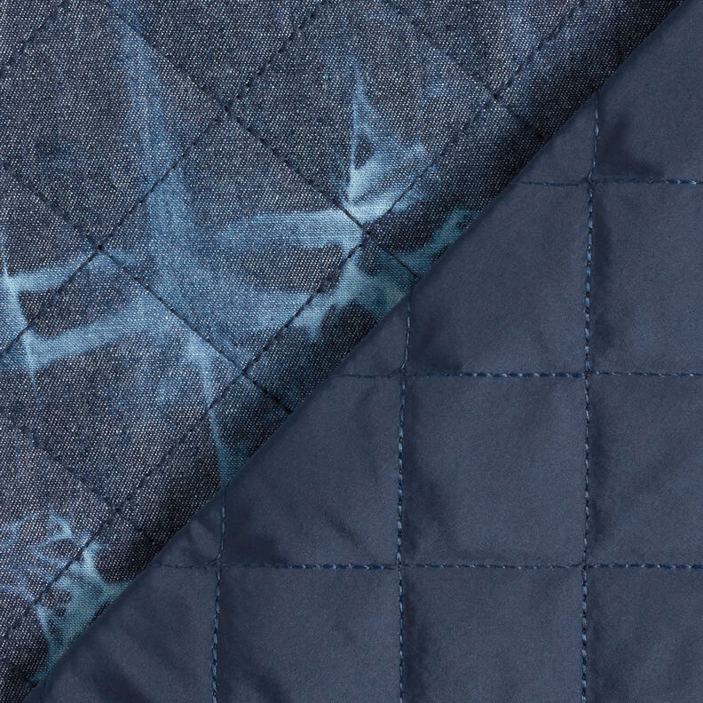 Quiltet stof chambray batik – jeansblå,  image number 5