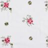 Bomuldspoplin Broderi blomsterbuketter – hvid/bær,  thumbnail number 1