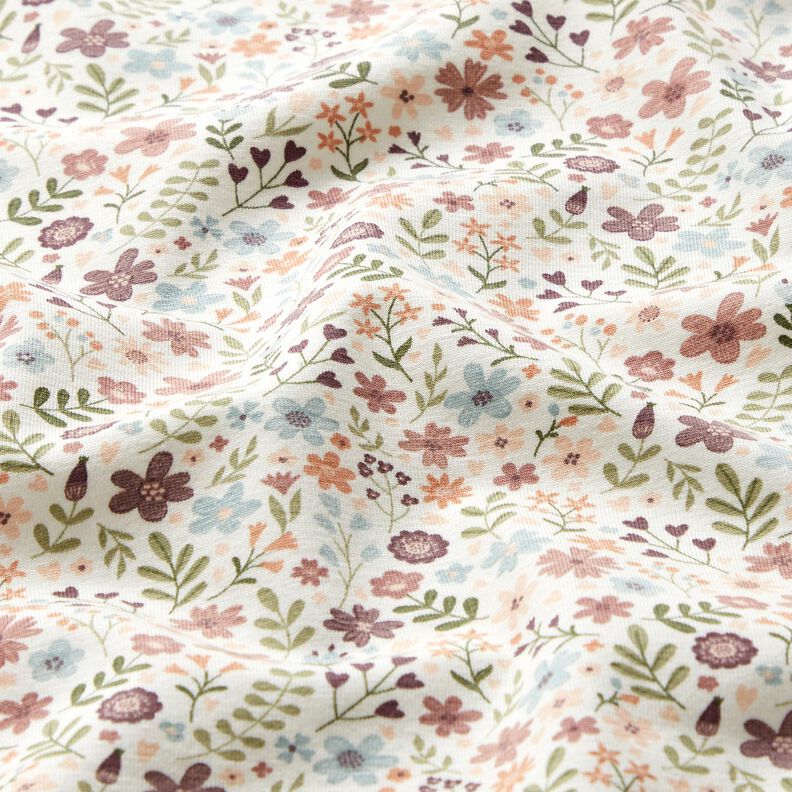 Bomuldsjersey blomstereng – elfenben,  image number 2