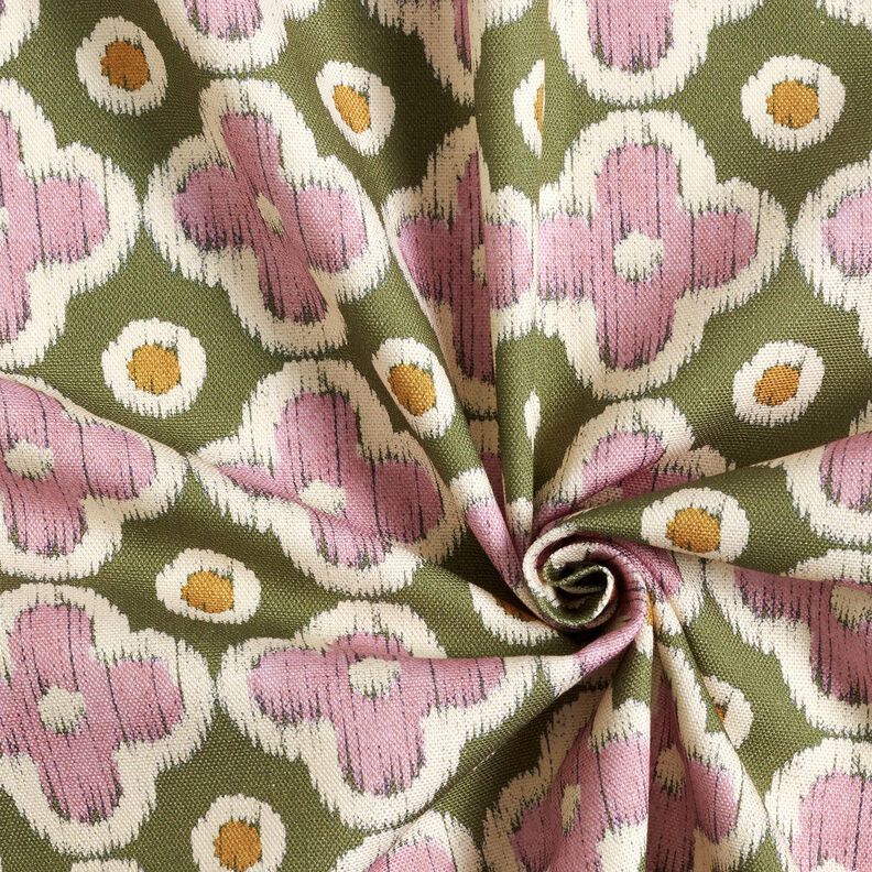 Dekorationsstof Canvas broderi-look – pinje/lys gammelrosa,  image number 3