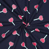 Bomuldsjersey glitter-hjerte-lollipops | Poppy Fabrics – natblå,  thumbnail number 3