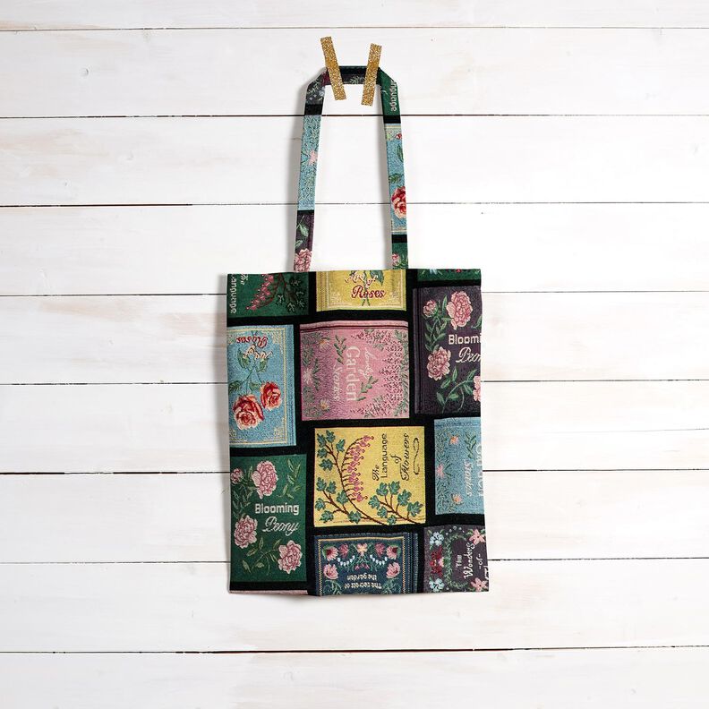 Dekorationsstof Gobelin bogomslag – sort/merlot,  image number 6