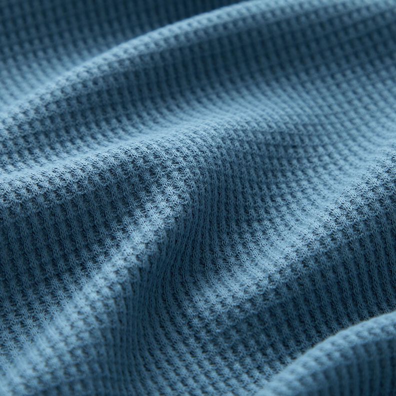 Vaflet jersey Ensfarvet – jeansblå,  image number 2