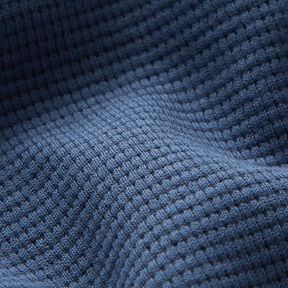Mini Vaffeljersey af bomuld ensfarvet – jeansblå, 