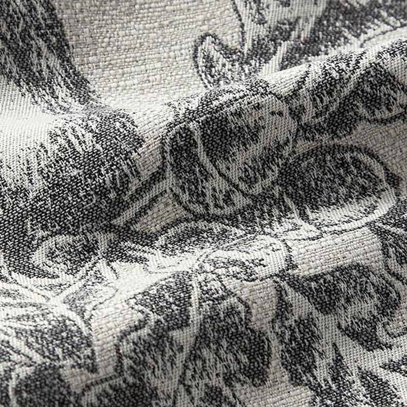 Dekorativt panelstof Gobelin hjort med edelweiss – grå,  image number 2