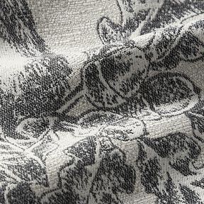 Dekorativt panelstof Gobelin hjort med edelweiss – grå, 