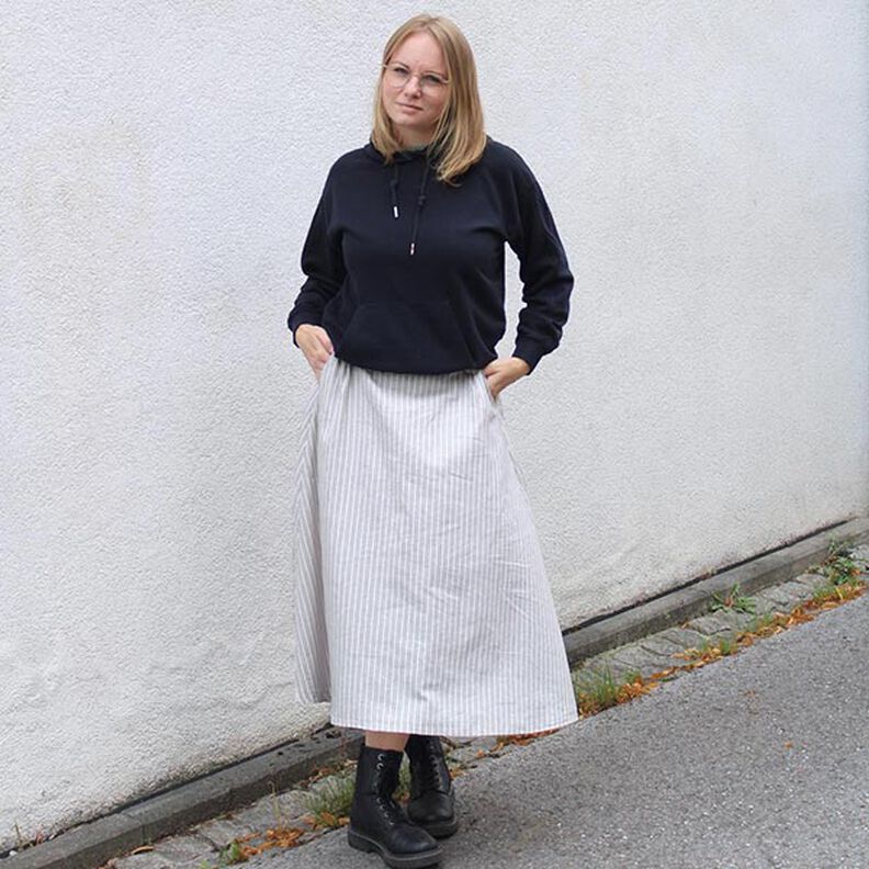 FRAU CARRY - bred nederdel med elastisk linning i ryggen, Studio Schnittreif  | XS -  XXL,  image number 3