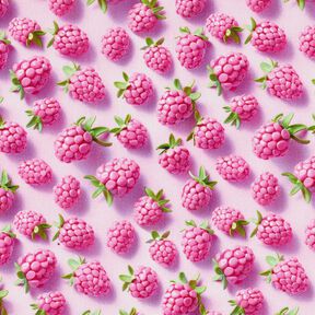 Bomuldsstof Poplin strålende hindbær – pastelviolet/æblegrøn, 