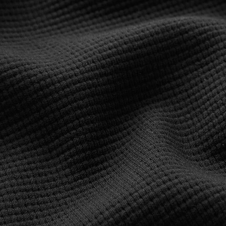 Mini Vaffeljersey af bomuld ensfarvet – sort,  image number 3