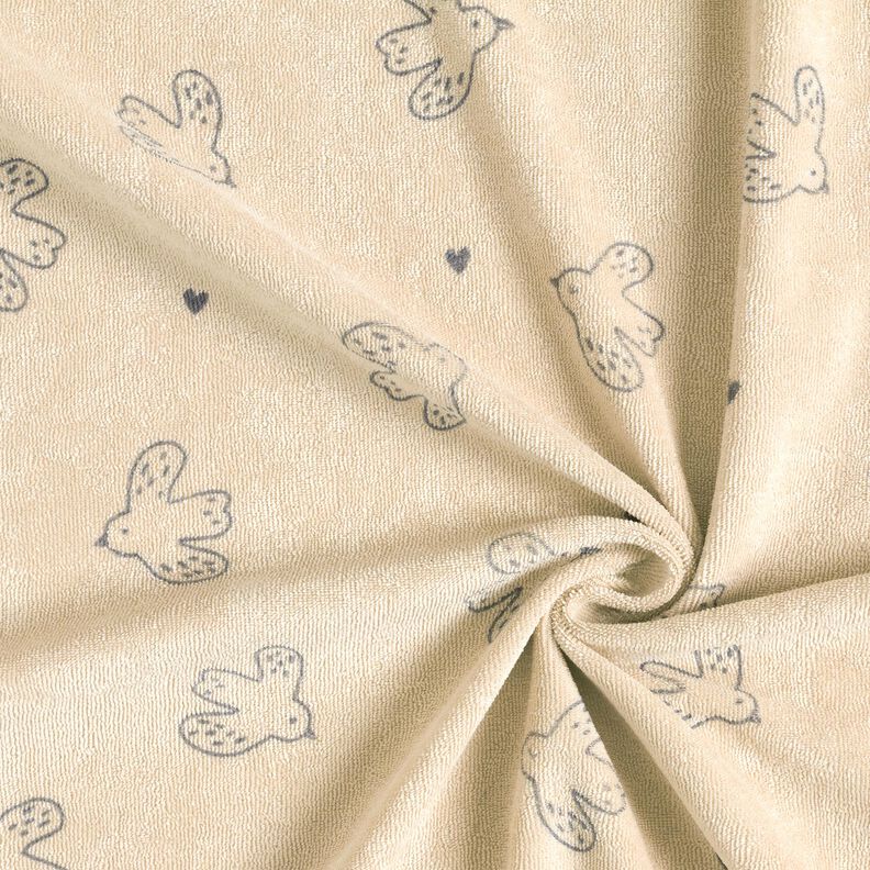 frottéjersey små fugle – mandel,  image number 3