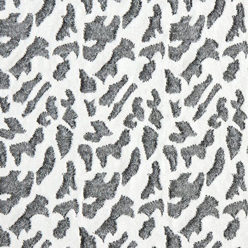 Strikjacquard abstrakt leopardmønster – hvid,  image number 1